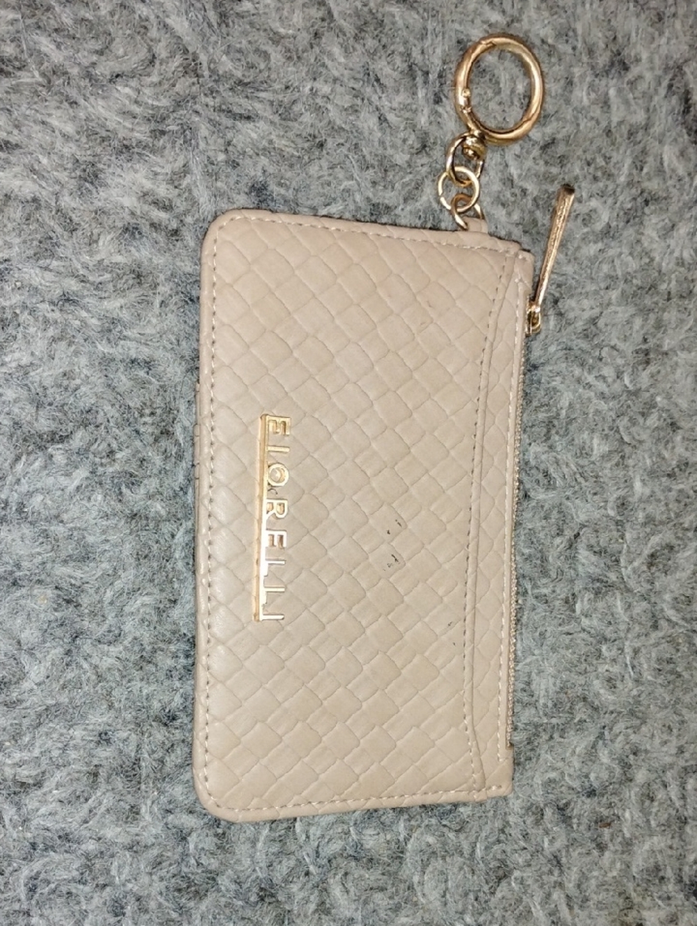 Fiorelli Woven Faux-Leather Card Holder - Nude/Beige